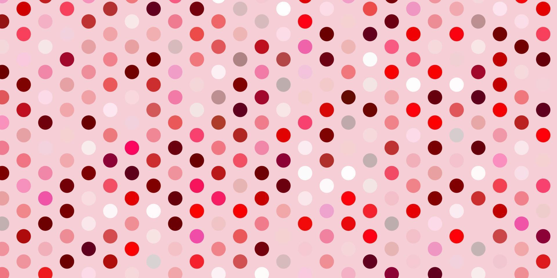 Light pink, red vector texture with disks.