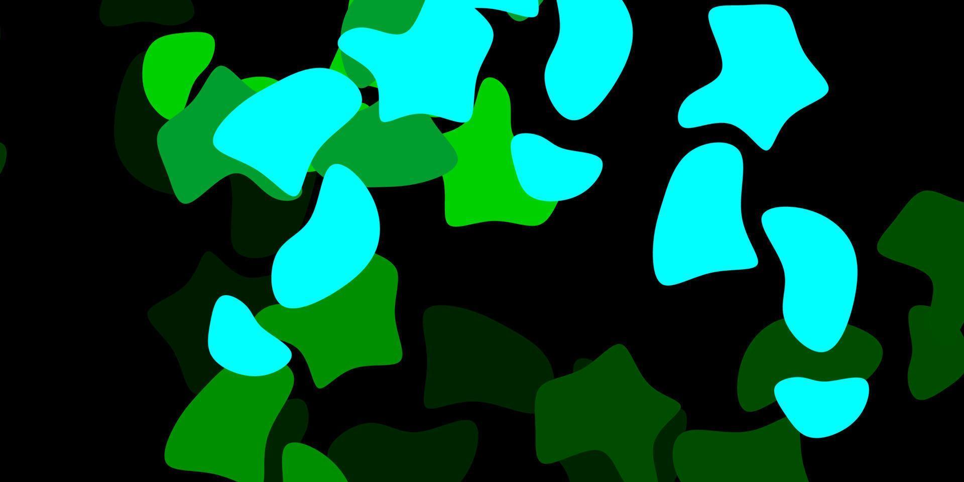 Fondo de vector azul oscuro, verde con formas aleatorias.