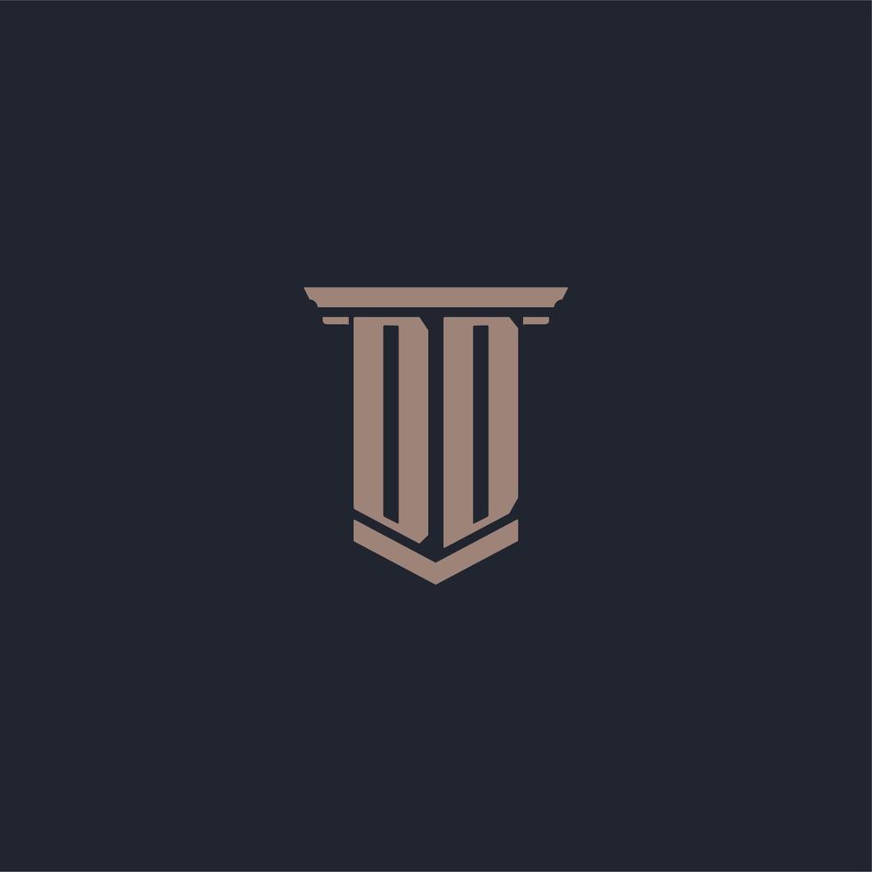 DD initial monogram logo with pillar style design vector