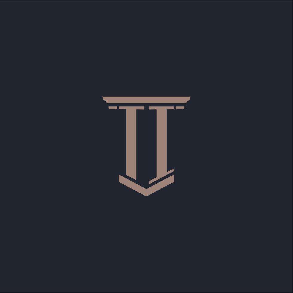 TI initial monogram logo with pillar style design vector