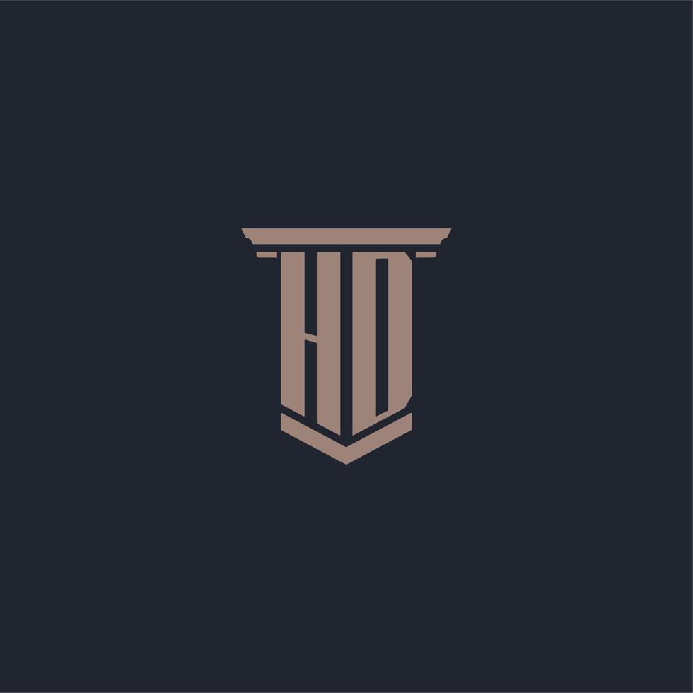 HD initial monogram logo with pillar style design vector