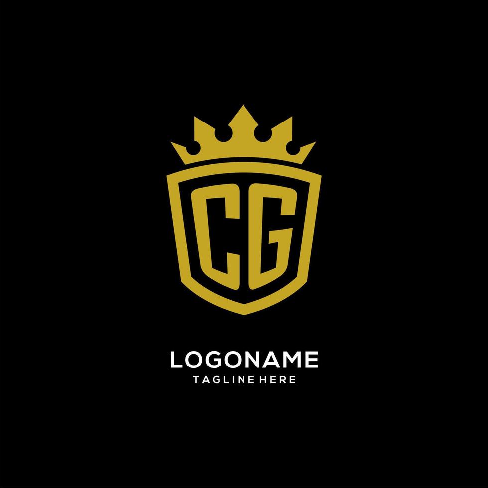 Initial CG logo shield crown style, luxury elegant monogram logo design vector