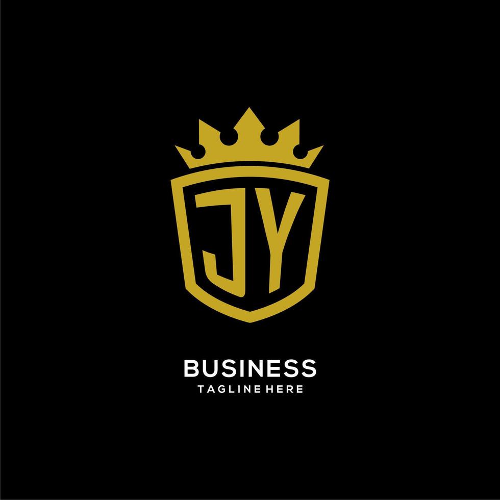 Initial JY logo shield crown style, luxury elegant monogram logo design vector