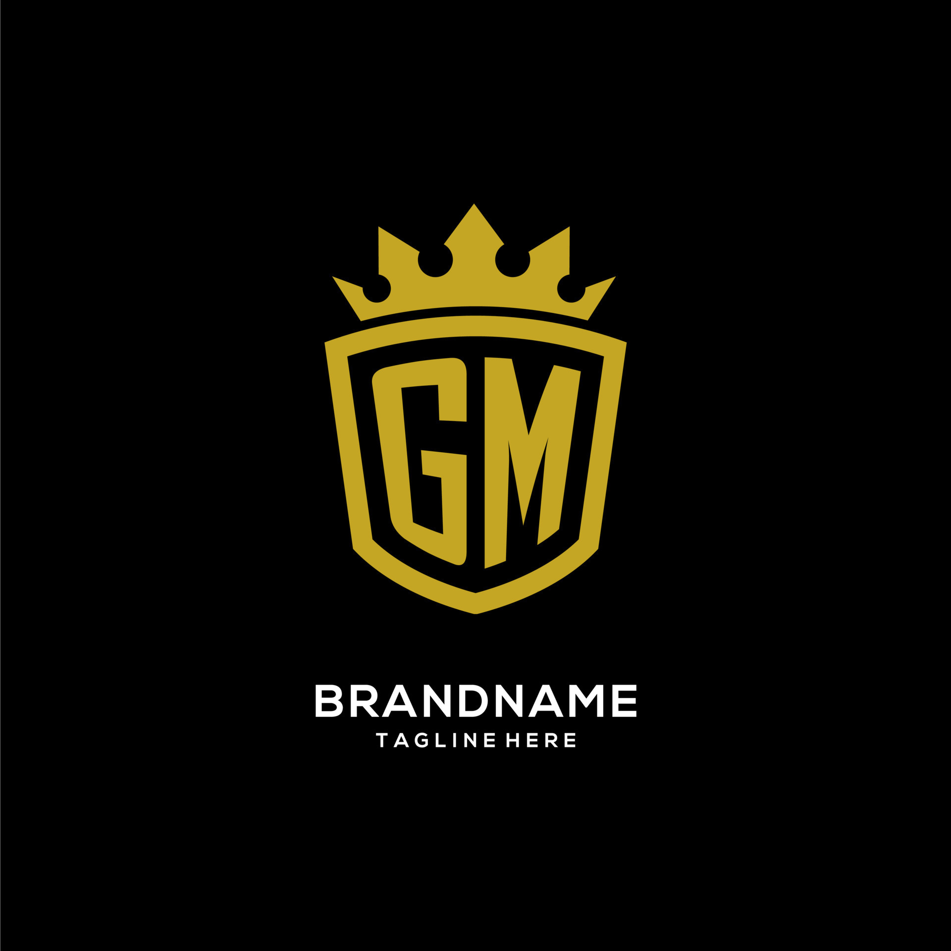 GM Logo Monogram Shield Crown Luxury Design Stock Vector - Illustration of  alphabet, font: 236306283