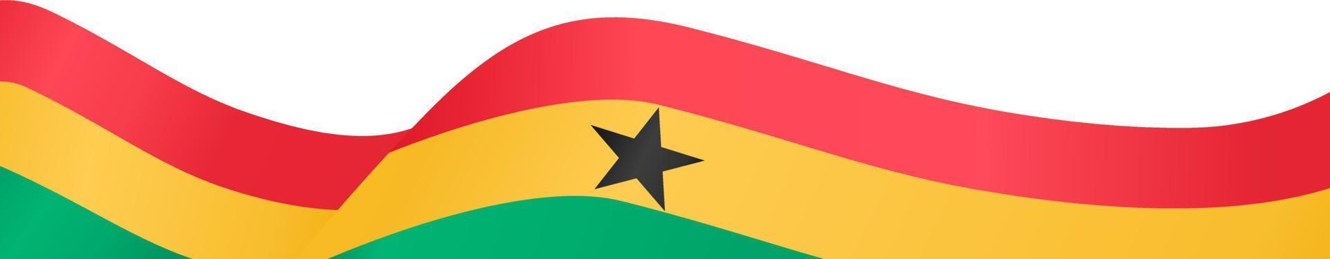 ola de bandera de ghana aislada en png o fondo transparente, símbolo ghana. ilustración vectorial vector