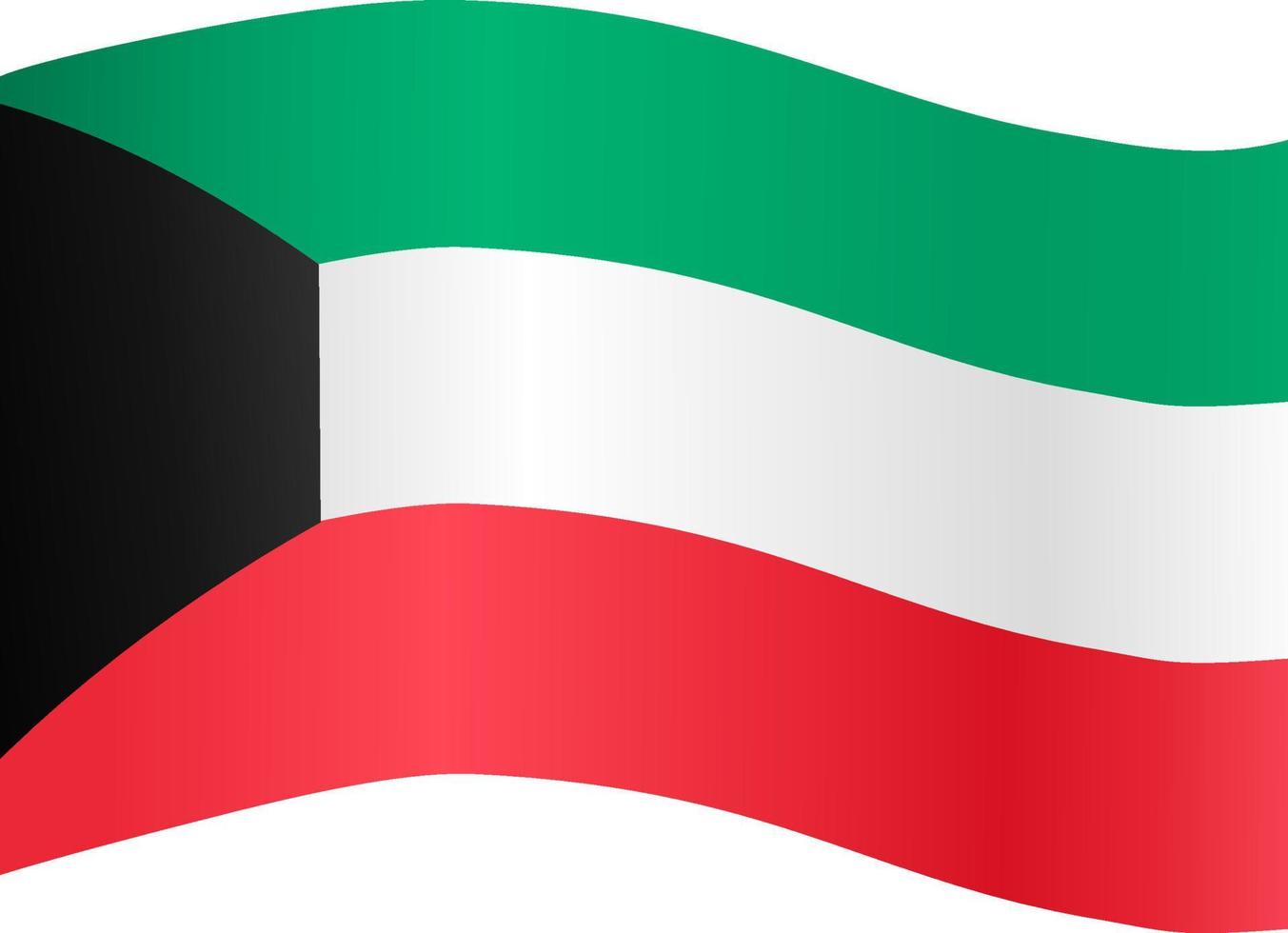 Kuwait flag wave  isolated  on png or transparent background,Symbol Kuwait. vector illustration