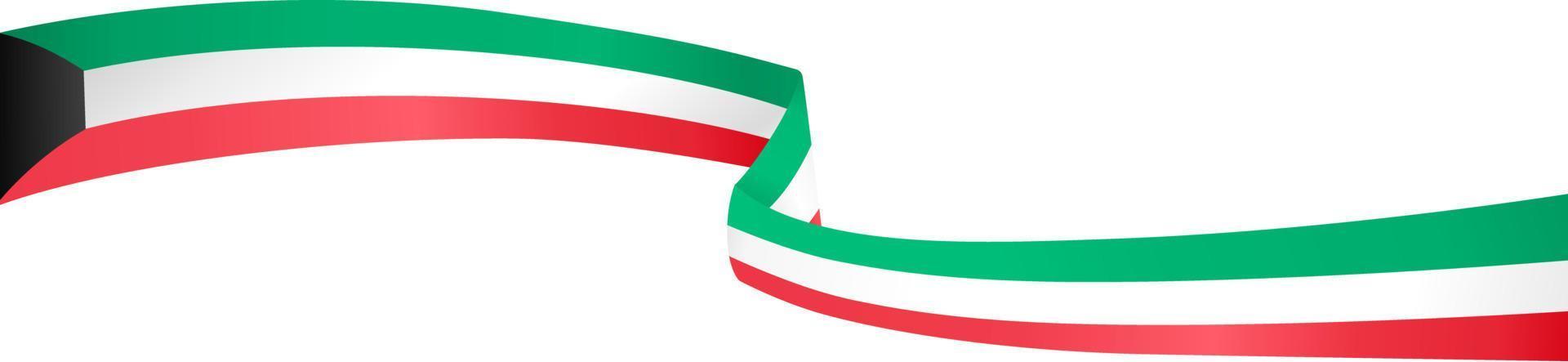 Kuwait flag wave  isolated  on png or transparent background,Symbol Kuwait. vector illustration
