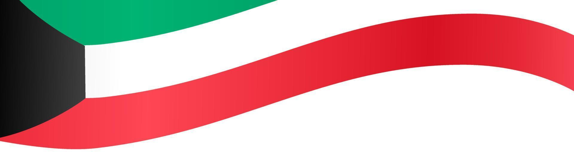 ola de bandera de kuwait aislada en png o fondo transparente, símbolo de kuwait. ilustración vectorial vector