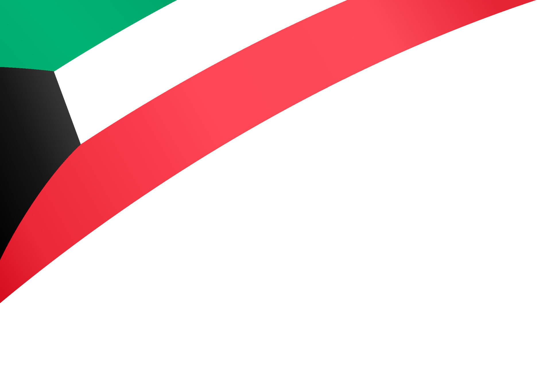 Kuwait flag wave isolated on png or transparent background,Symbol
