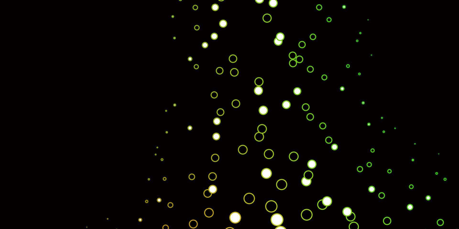 Fondo de vector verde oscuro, amarillo con círculos.