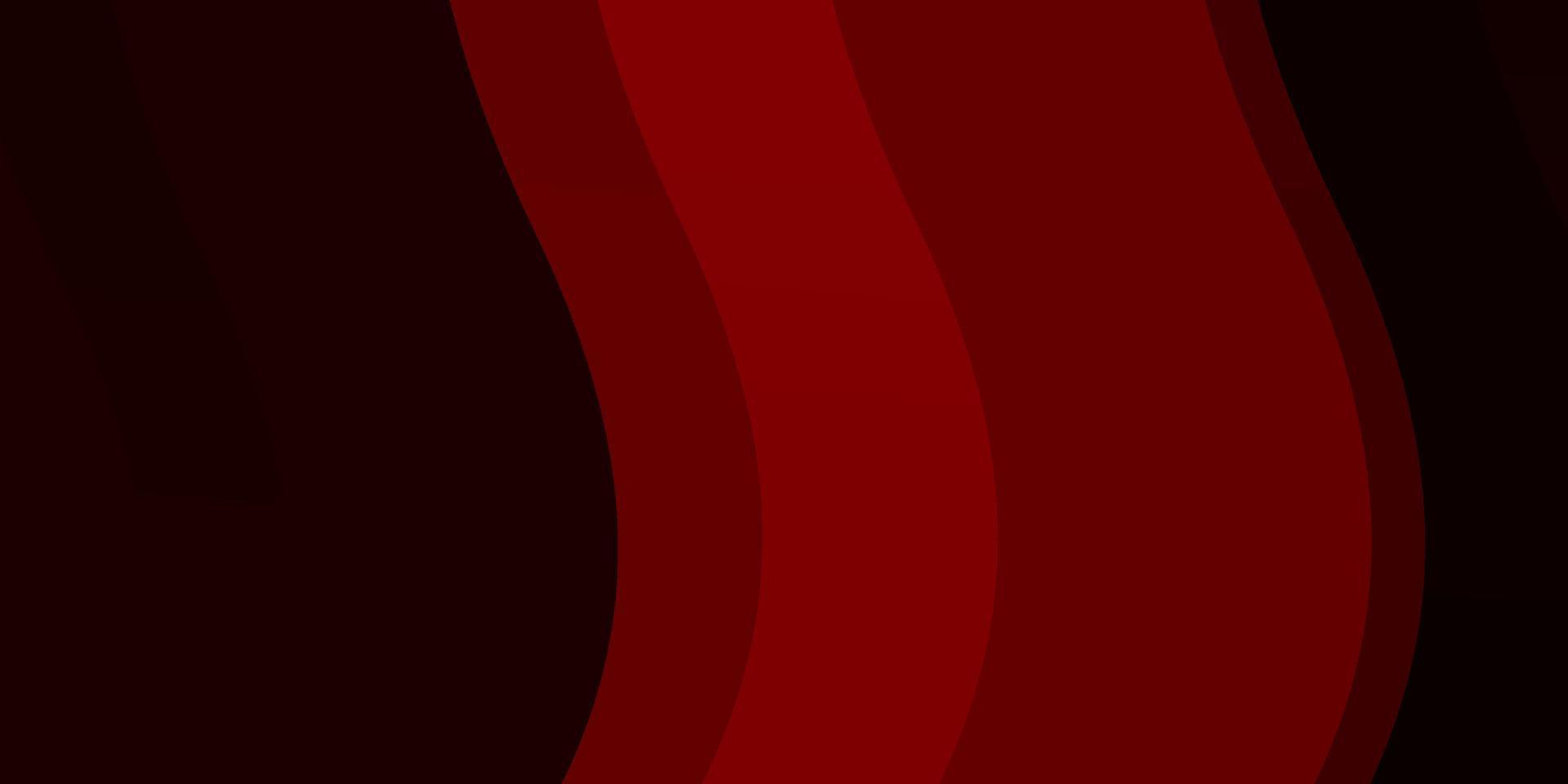 Dark Red vector background with curves.