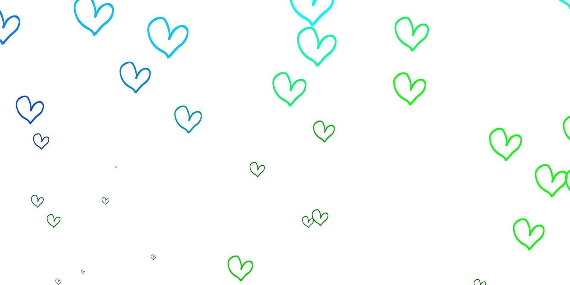 Light Multicolor vector background with hearts.