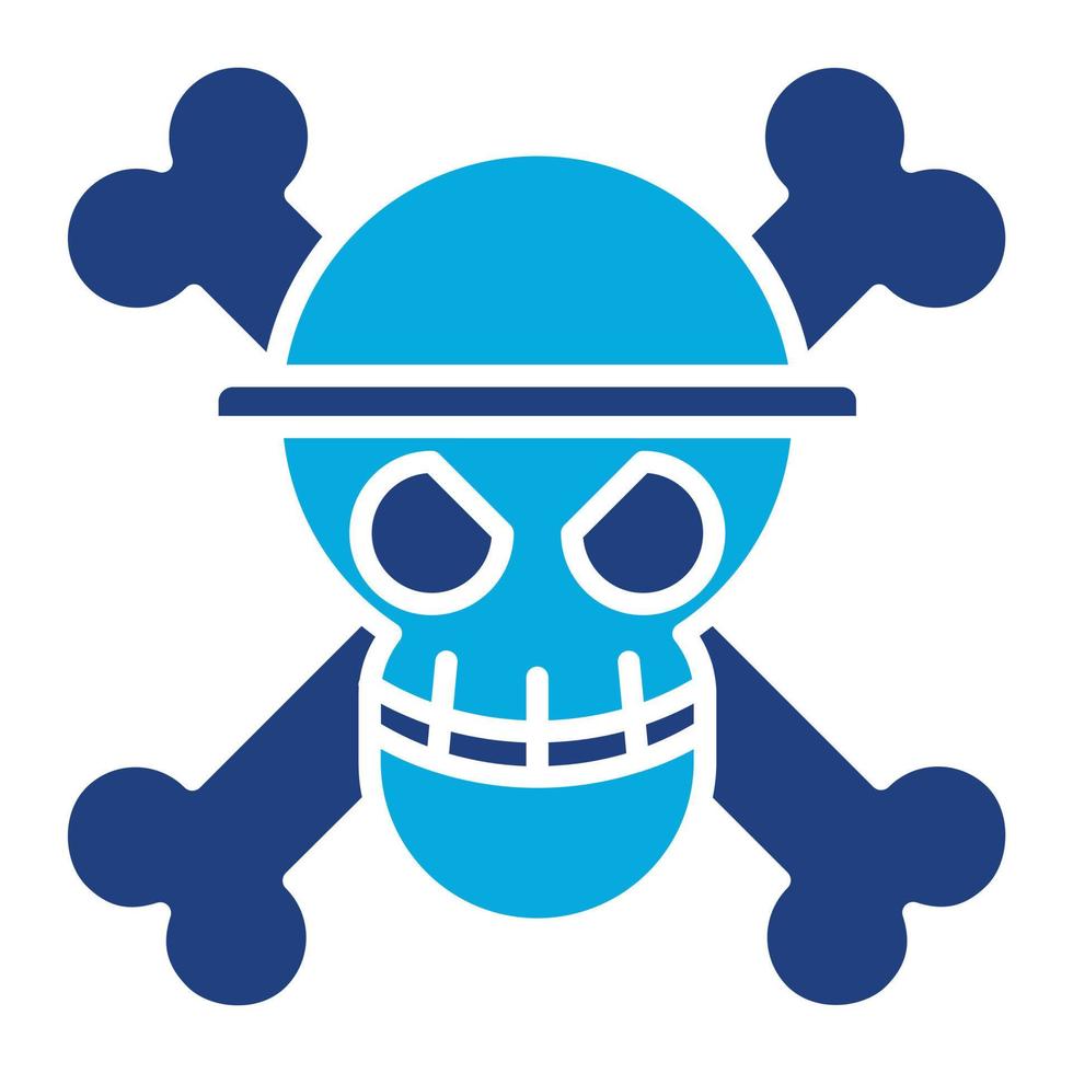 mono pirata glifo icono de dos colores vector