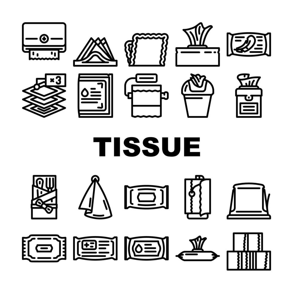 Tissue Paper And Napkin Package Icons Set Vector