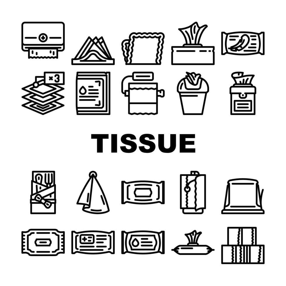 Tissue Paper And Napkin Package Icons Set Vector