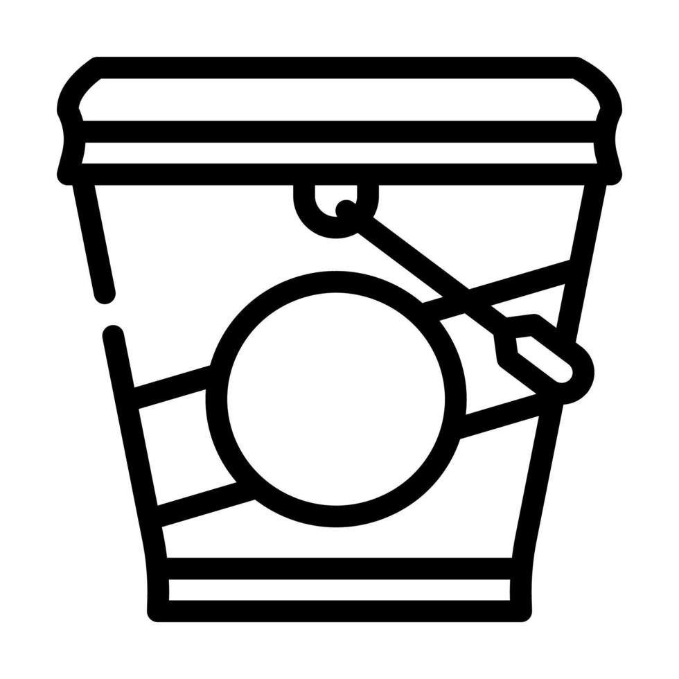 ice cream bucket line icon vector illustration