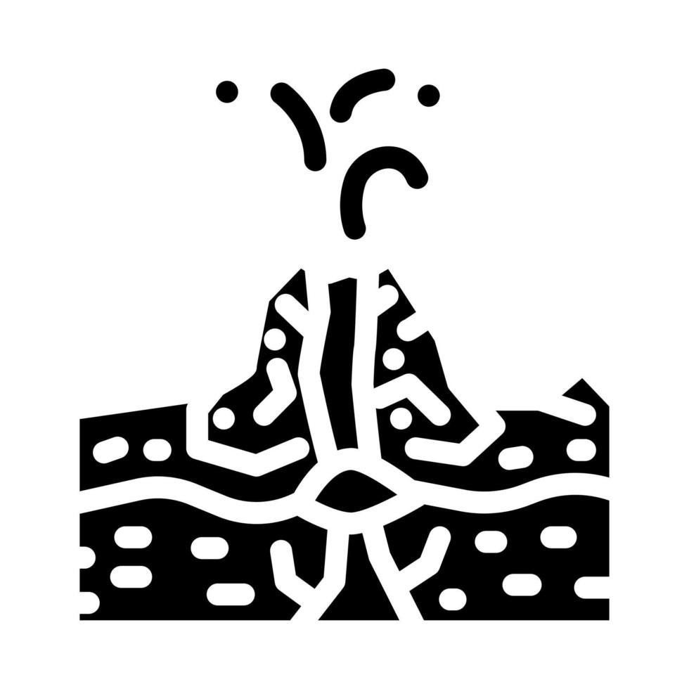 phreatic type of eruption glyph icon vector illustration