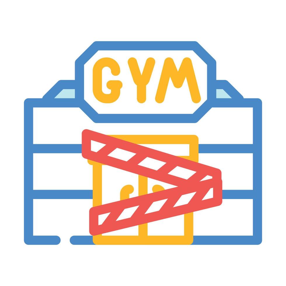 gym closed for quarantine color icon vector illustration