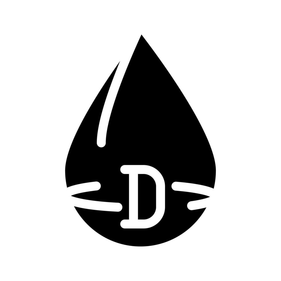 vitamin d drop glyph icon vector illustration