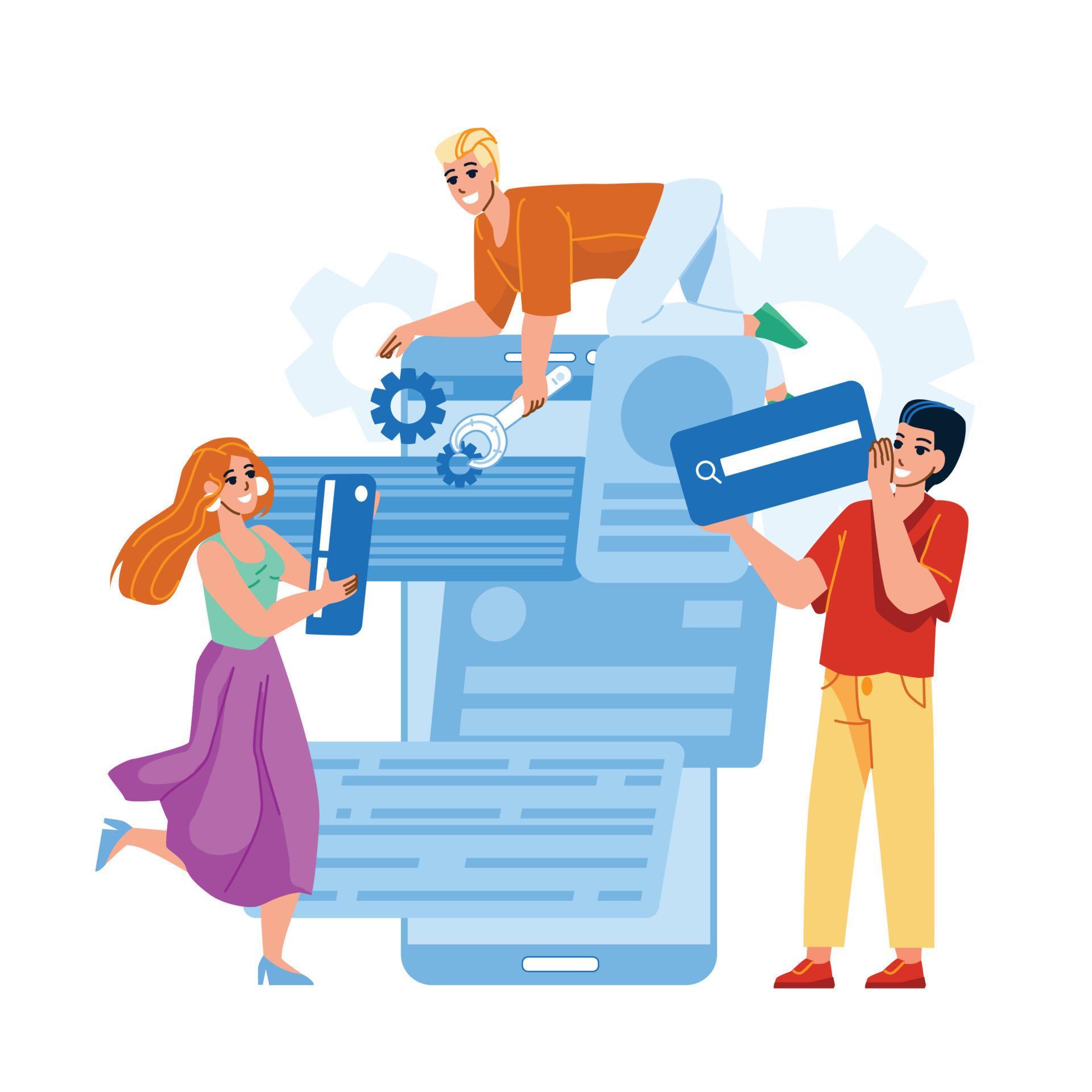 Application Development Programmers Team Vector 7937228 Vector Art at ...