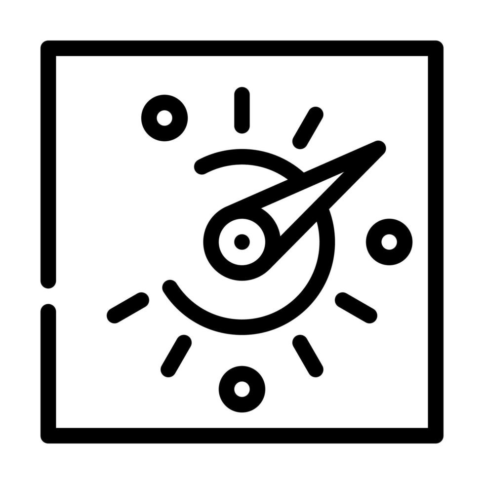 reloj de sol sol reloj línea icono vector ilustración