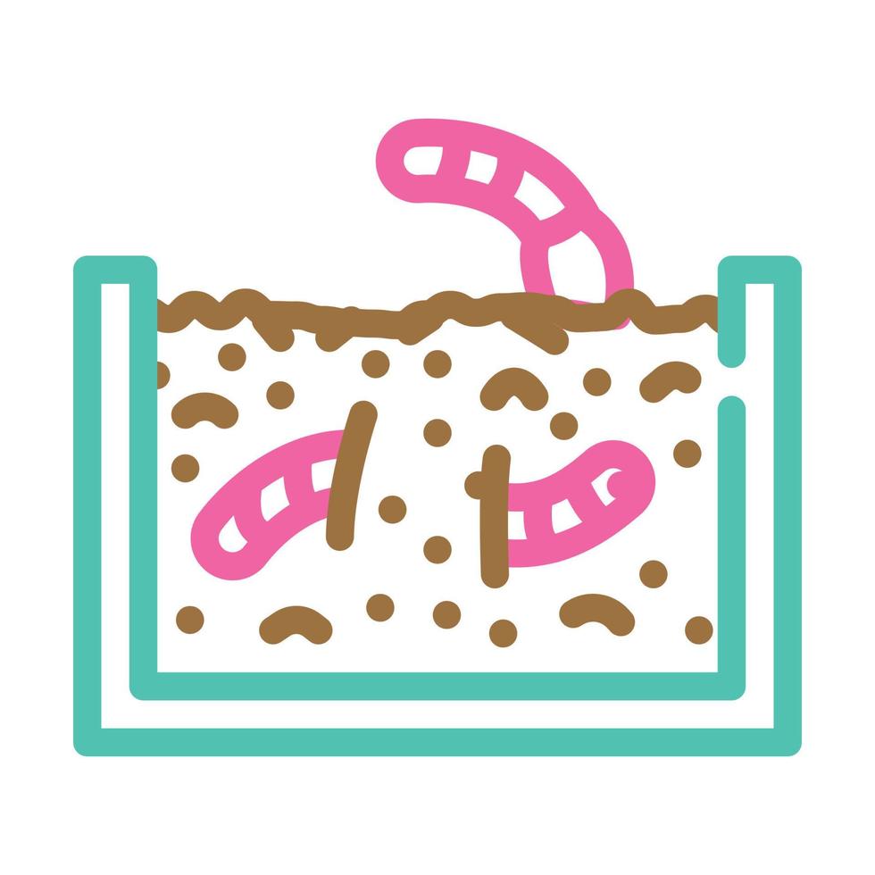 worms in ground color icon vector illustration
