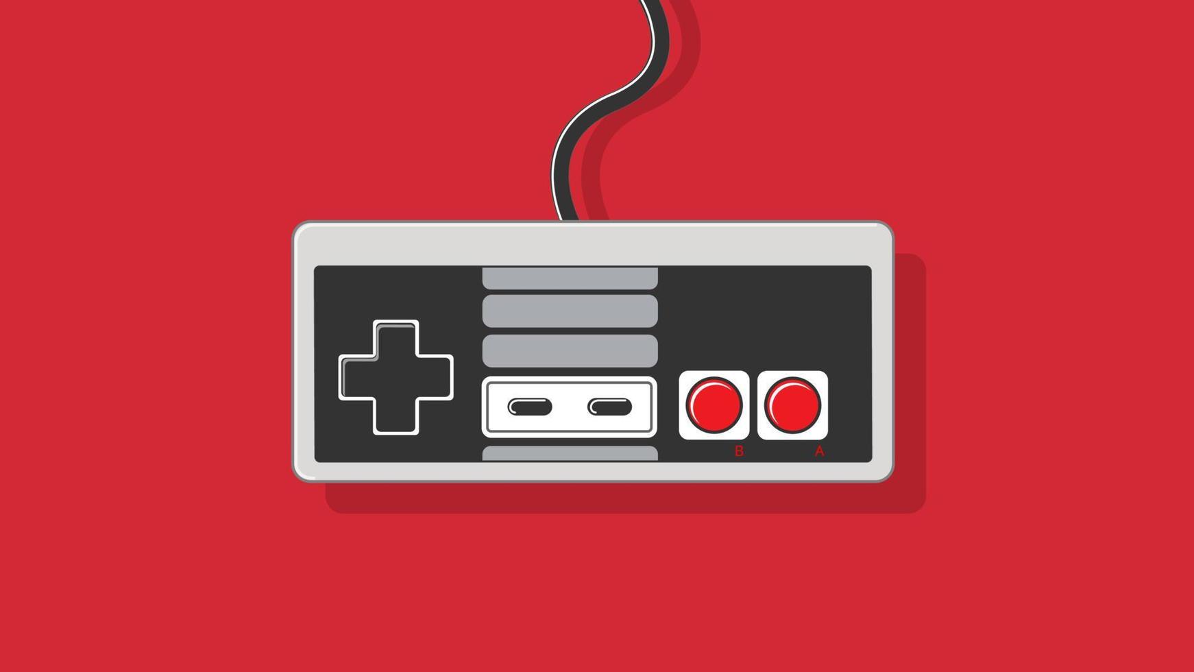 controlador de juego clásico retro con fondo colorido vector