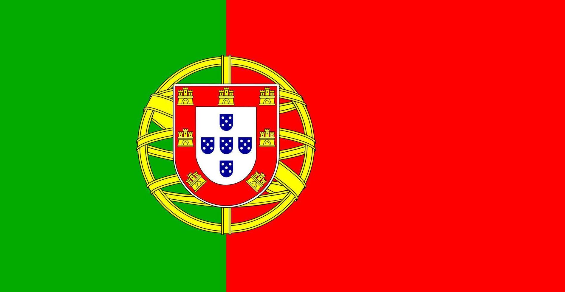 ilustración vectorial aislada en color de la bandera de portugal vector