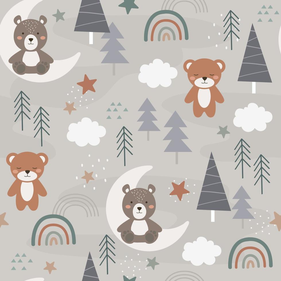 Teddy Bear Seamless Background vector