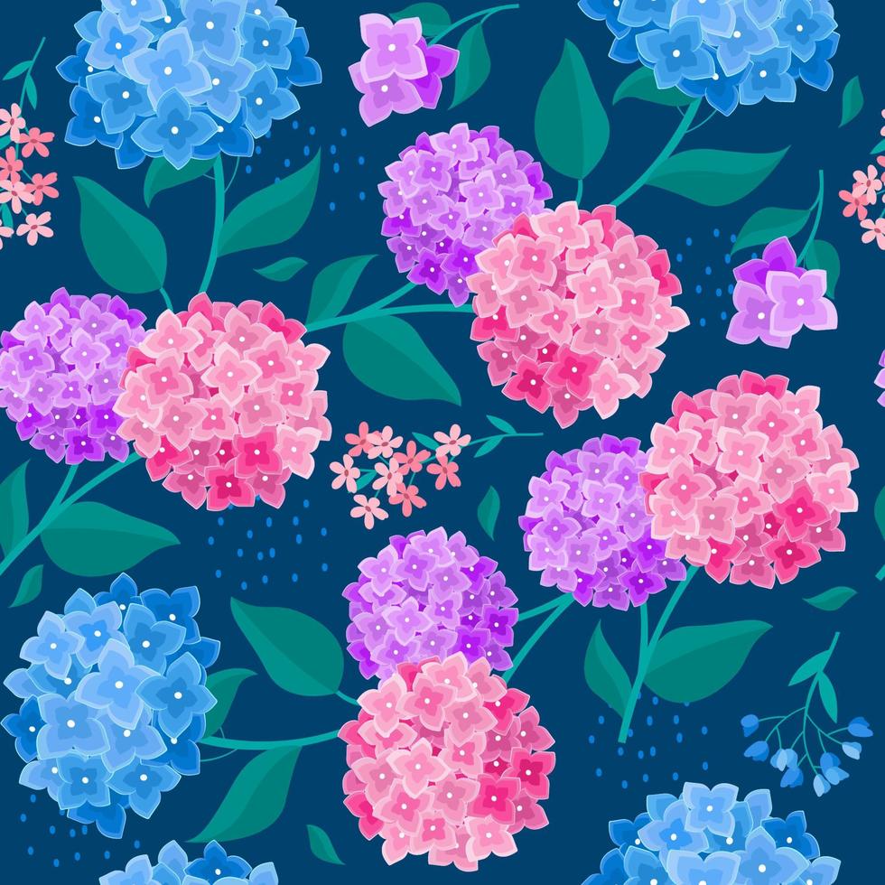 Hydrangeas Seamless Background vector