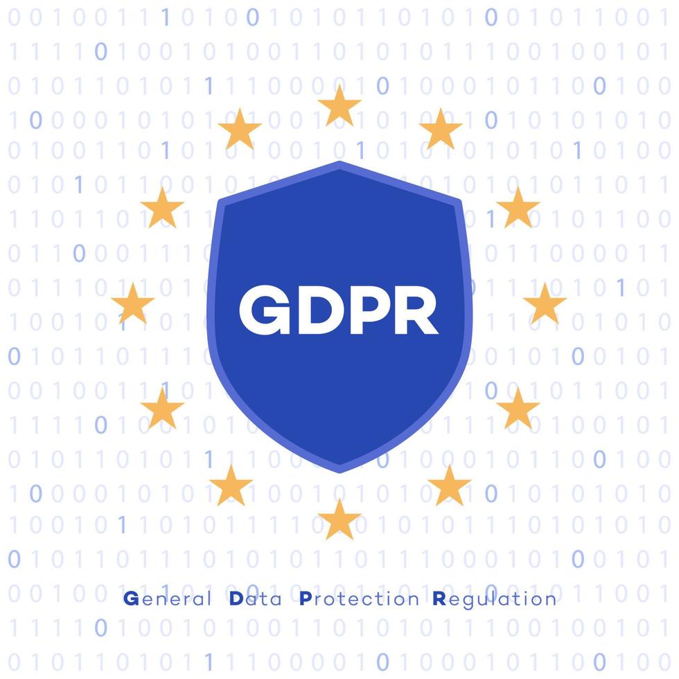 GDPR concept on digital background with stars vector