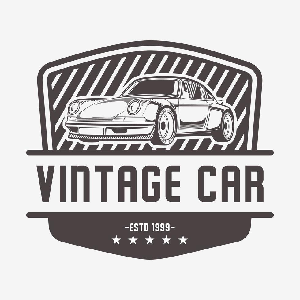 insignia del emblema del logotipo del coche clásico vintage. vector