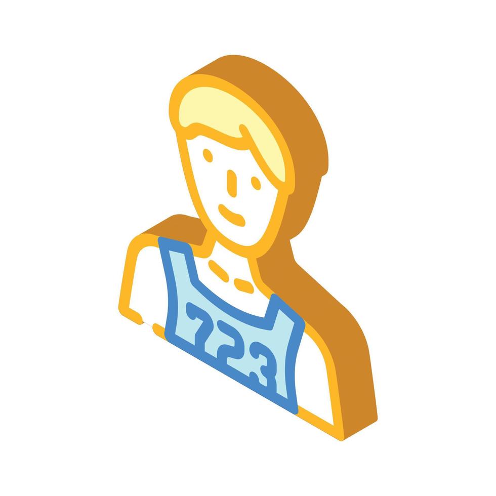 athlete with number isometric icon vector illustration