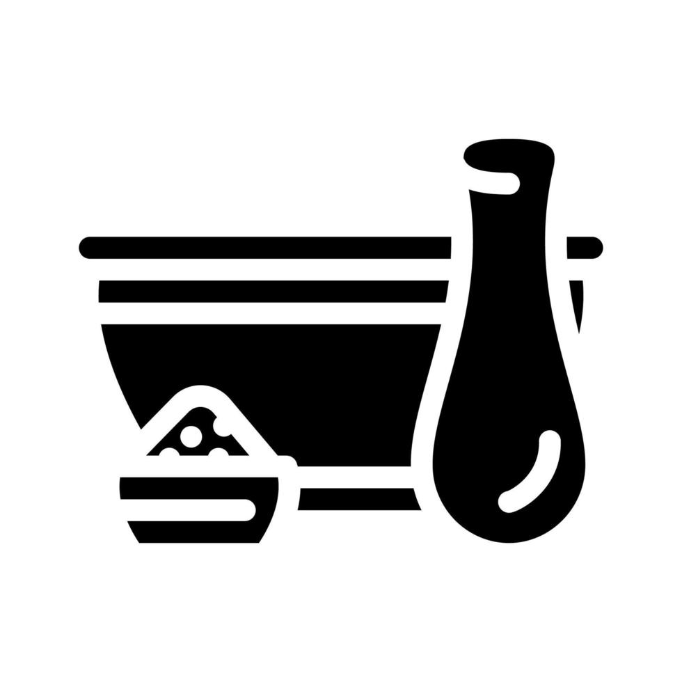 mortar for grinding spices glyph icon vector illustration