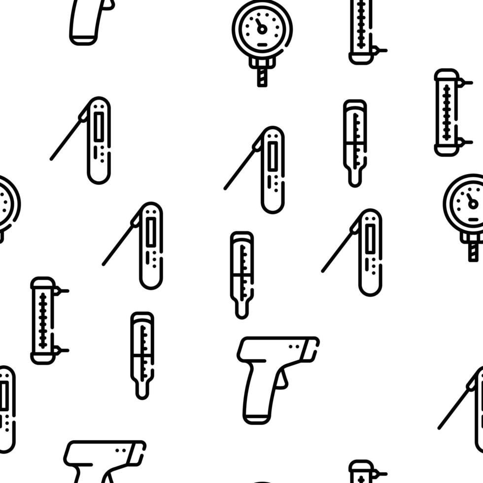 Thermometer Device Vector Seamless Pattern