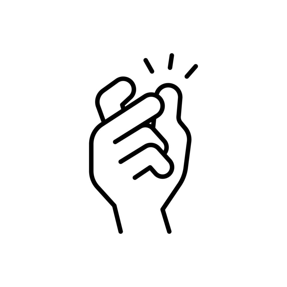 Finger snap. Snap gesture icon isolated on white background. vector