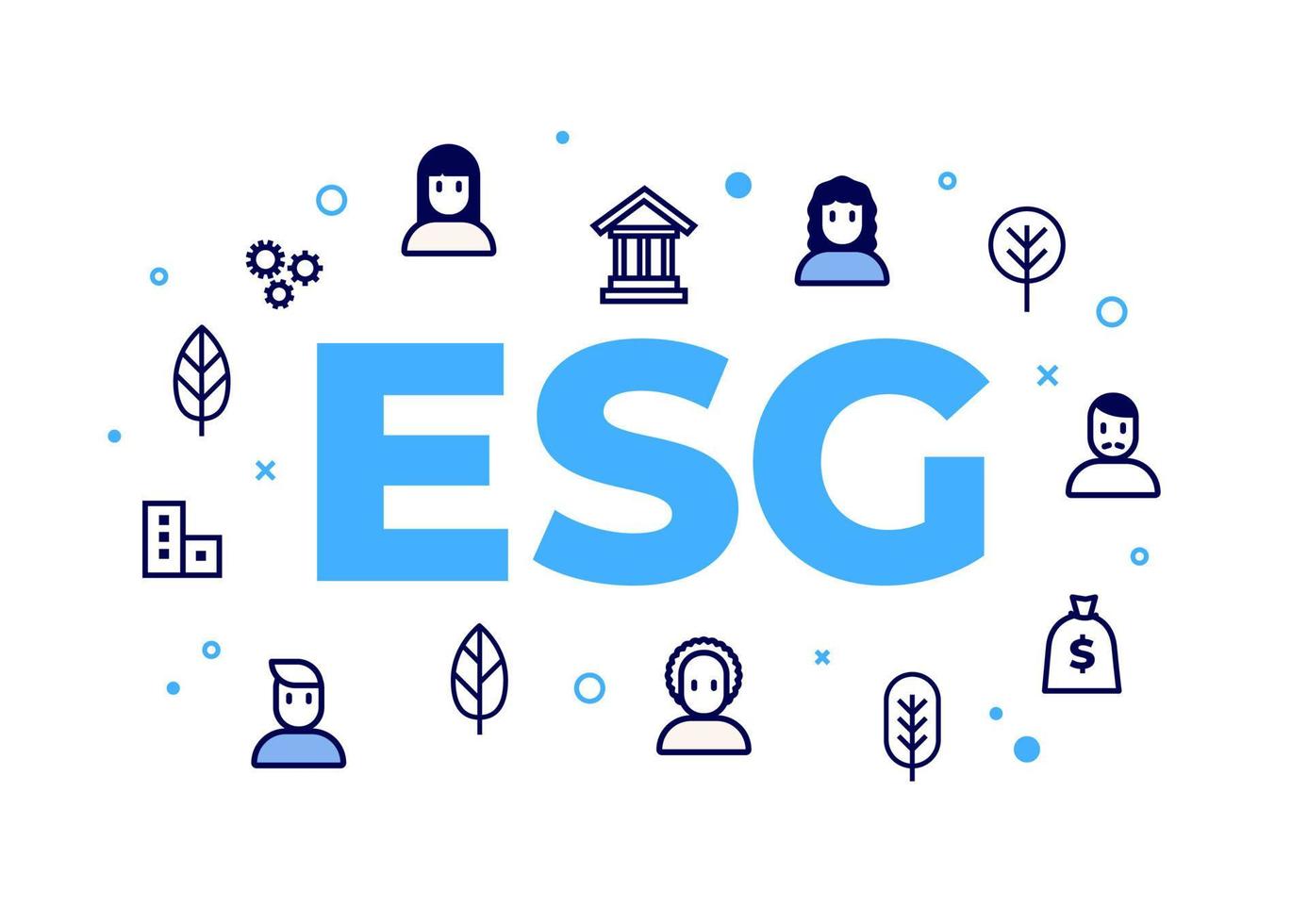 ESG, Environmental, social, and corporate governance concept. vector