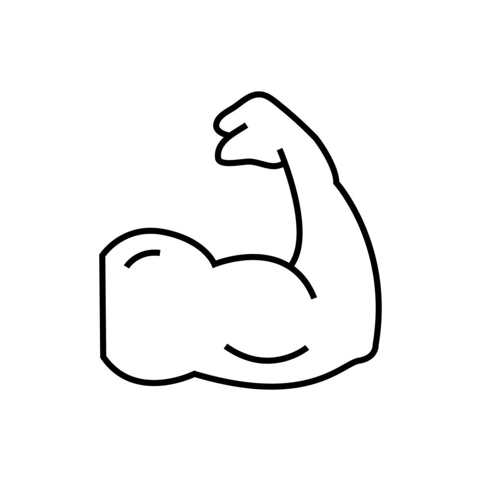 Arm line icon isolated on white background. Arm muscles outline icon vector. vector