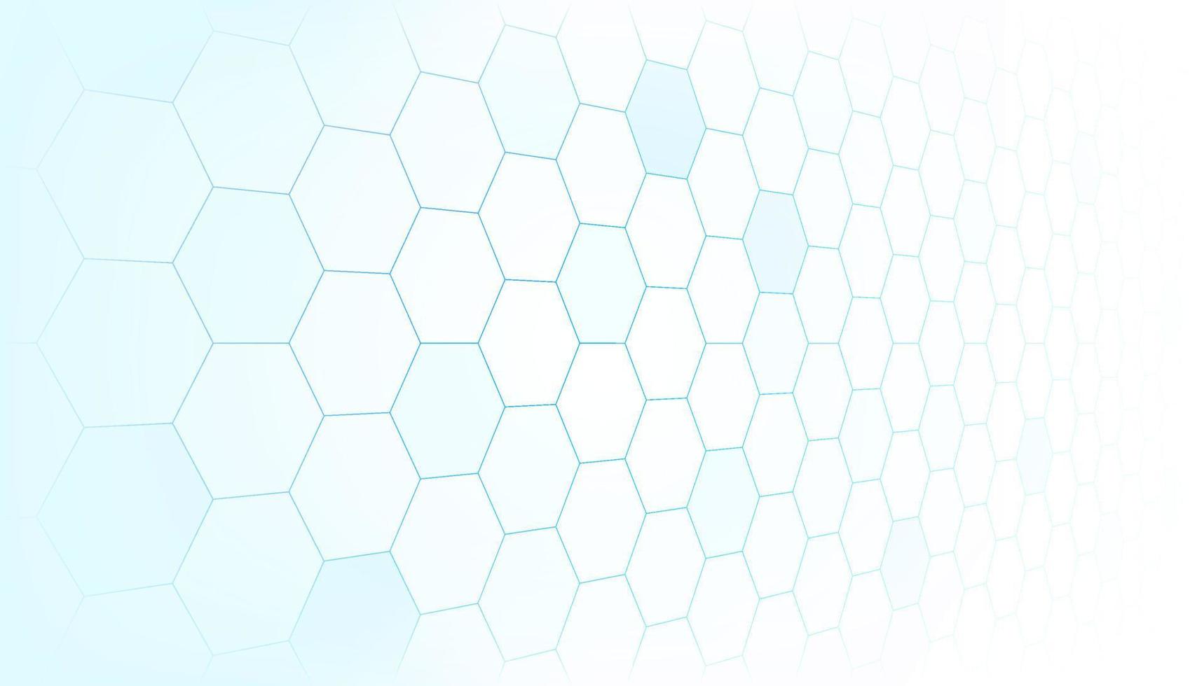 simple línea hexagonal azul sobre fondo blanco. concepto de medicina y ciencia. antecedentes médicos y saludables abstractos. diseño de folleto de plantilla. plantilla de fondo de pantalla de tecnología y ciencia. vector