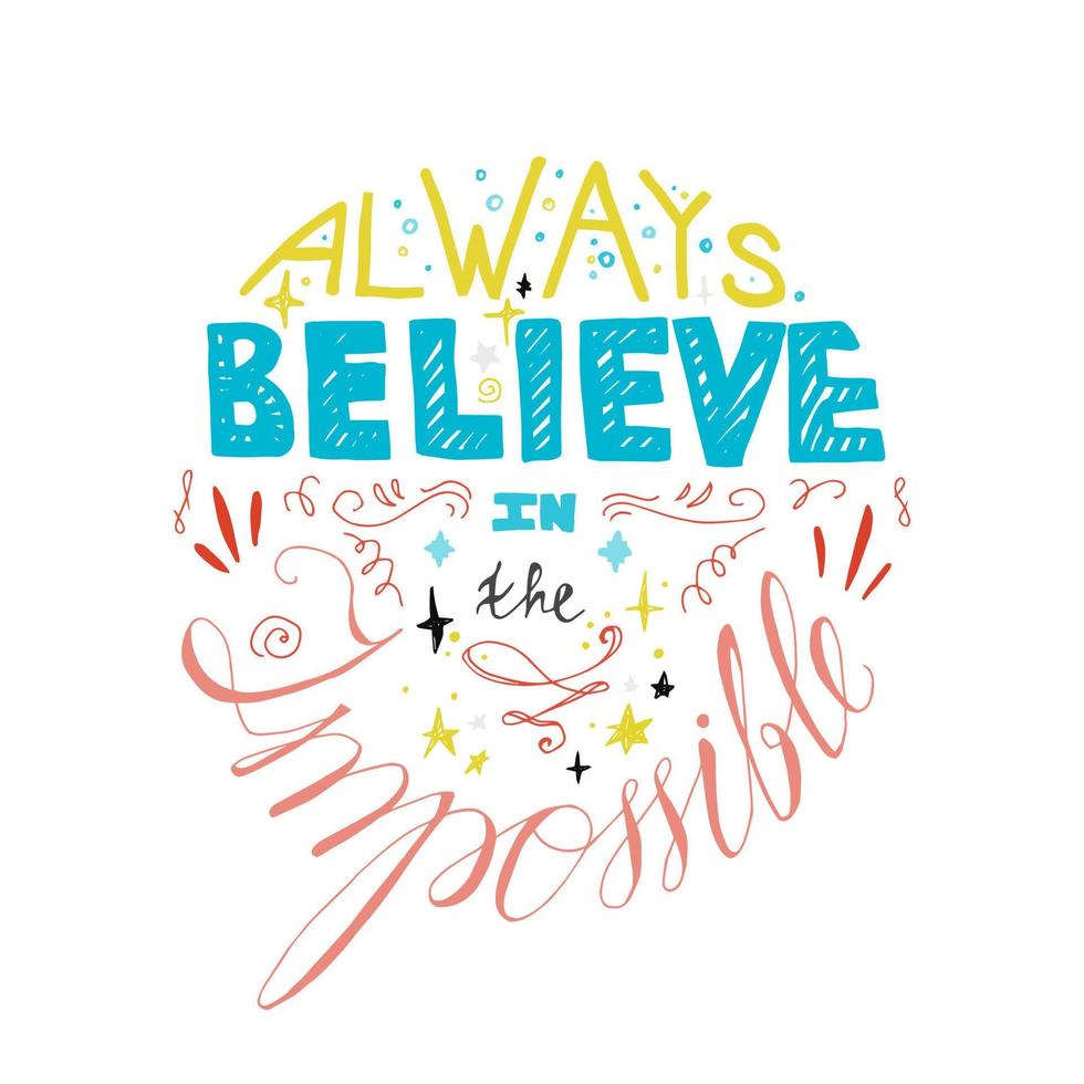 Lettering motivation poster vector