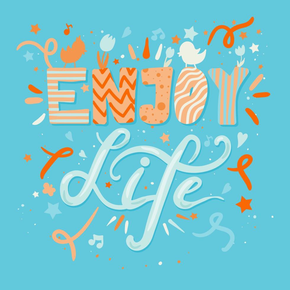 Enjoy Life Lettering vector