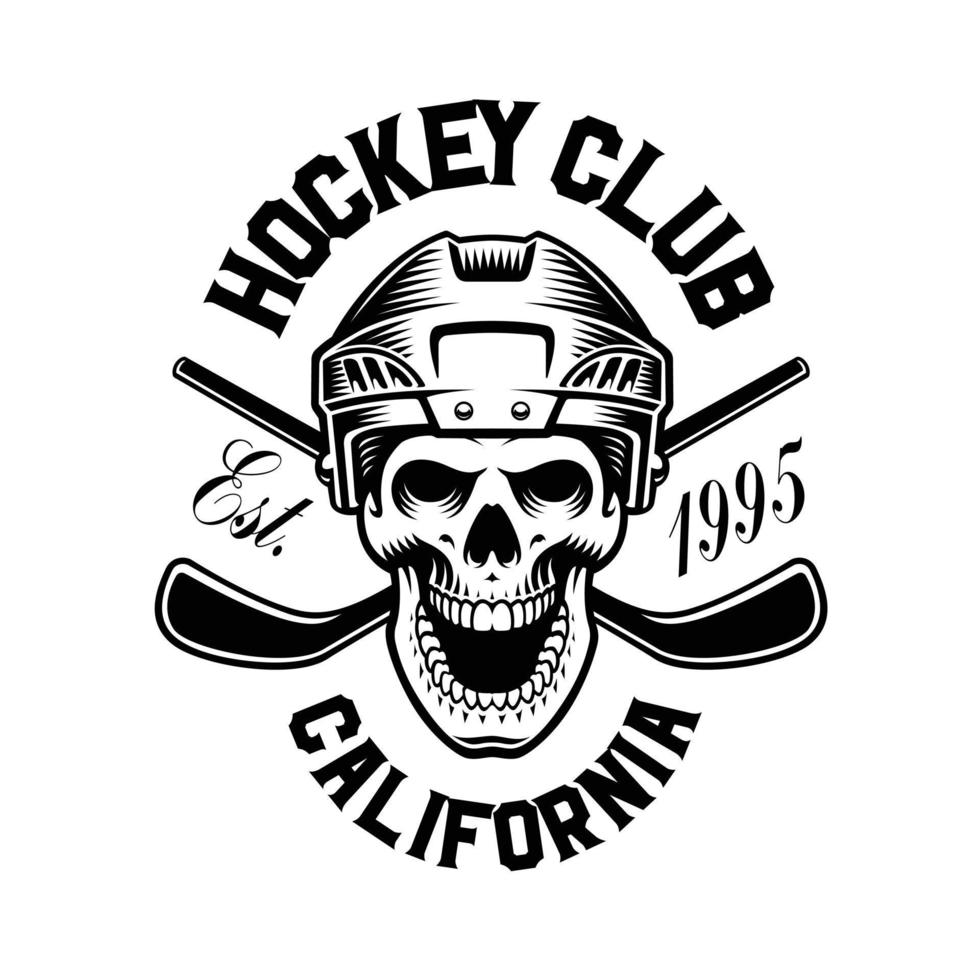Skull in hockey helmet 7938034 Vector Art at Vecteezy