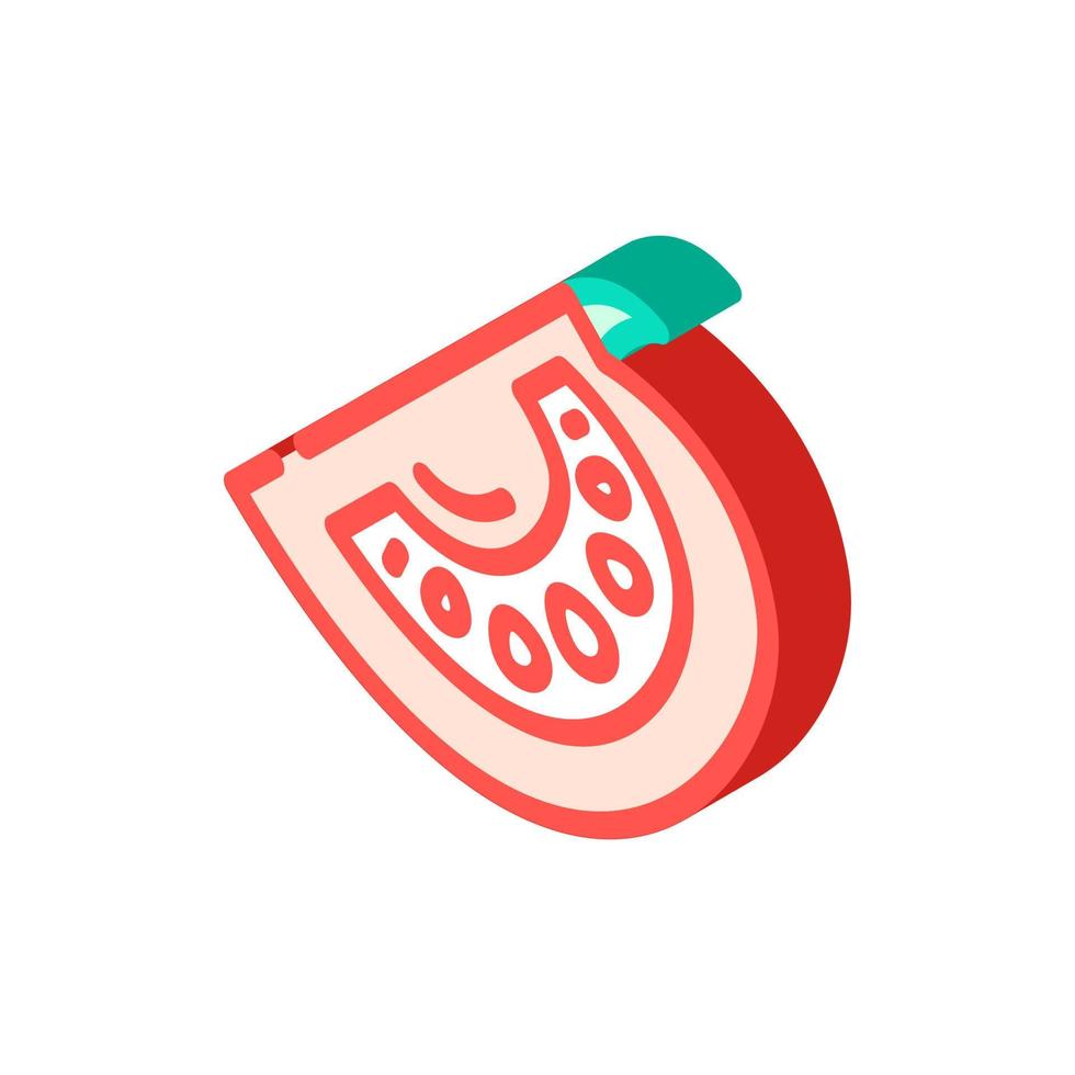 half tomato isometric icon vector illustration