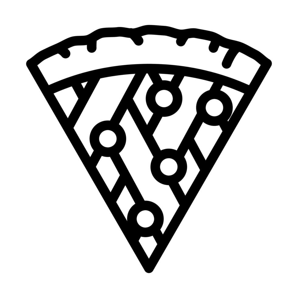 pizza panadería plato línea icono vector ilustración