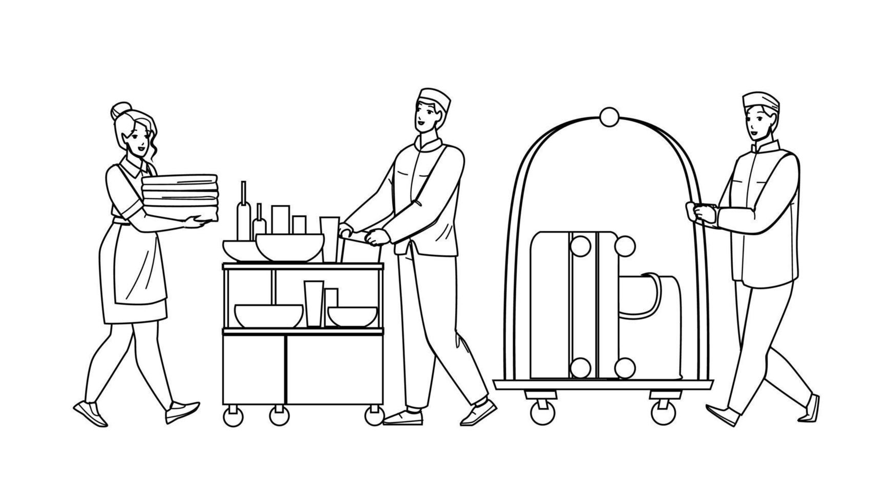 vector de conjunto de cliente de servicio de servicio de habitación de hotel