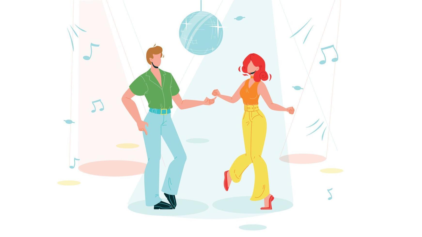 Boy And Girl Dancing Funk Dance Characters Vector