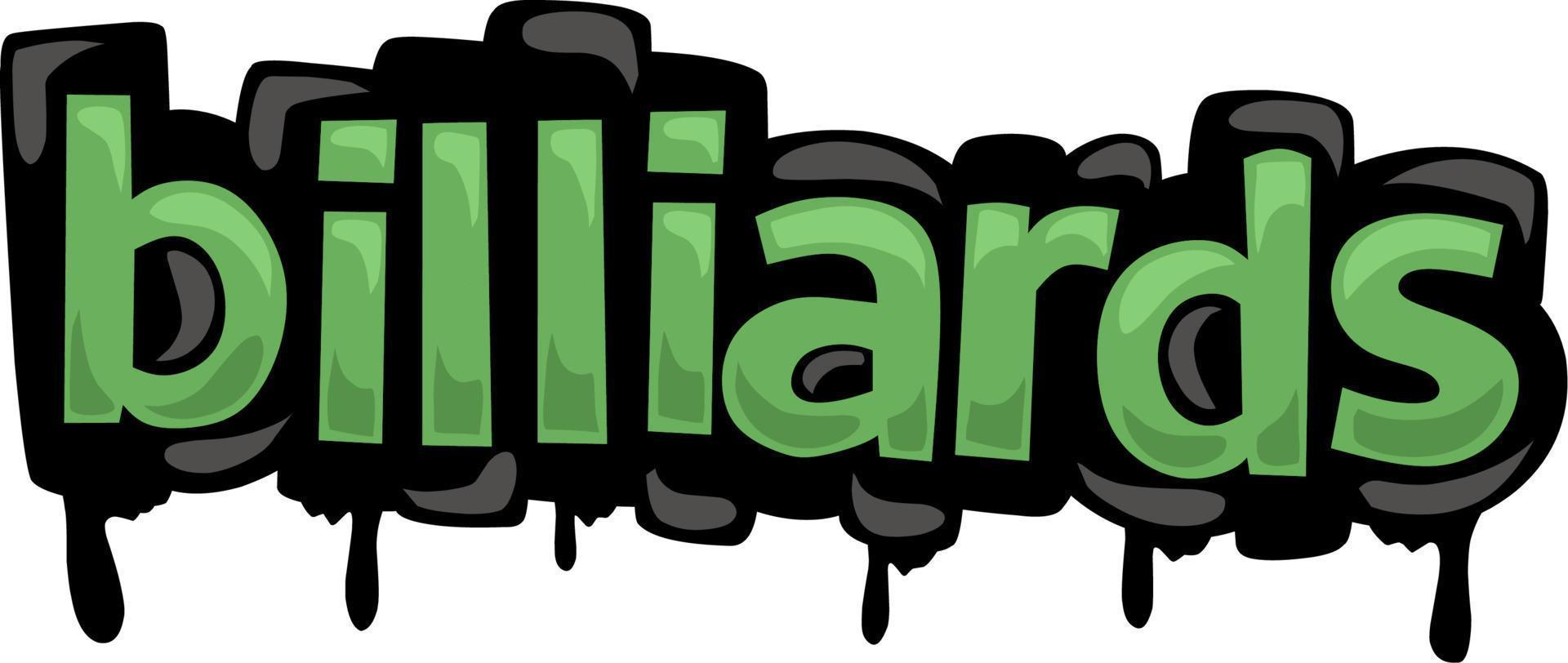 BILLIARDS  writing vector design on white background