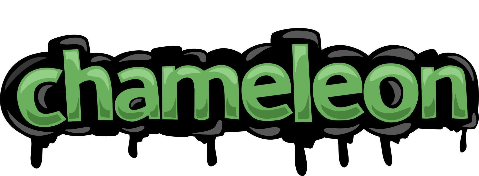 CHAMELEON writing vector design on white background