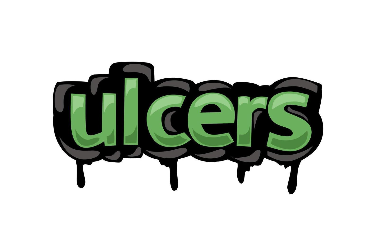 ULCERS writing vector design on white background