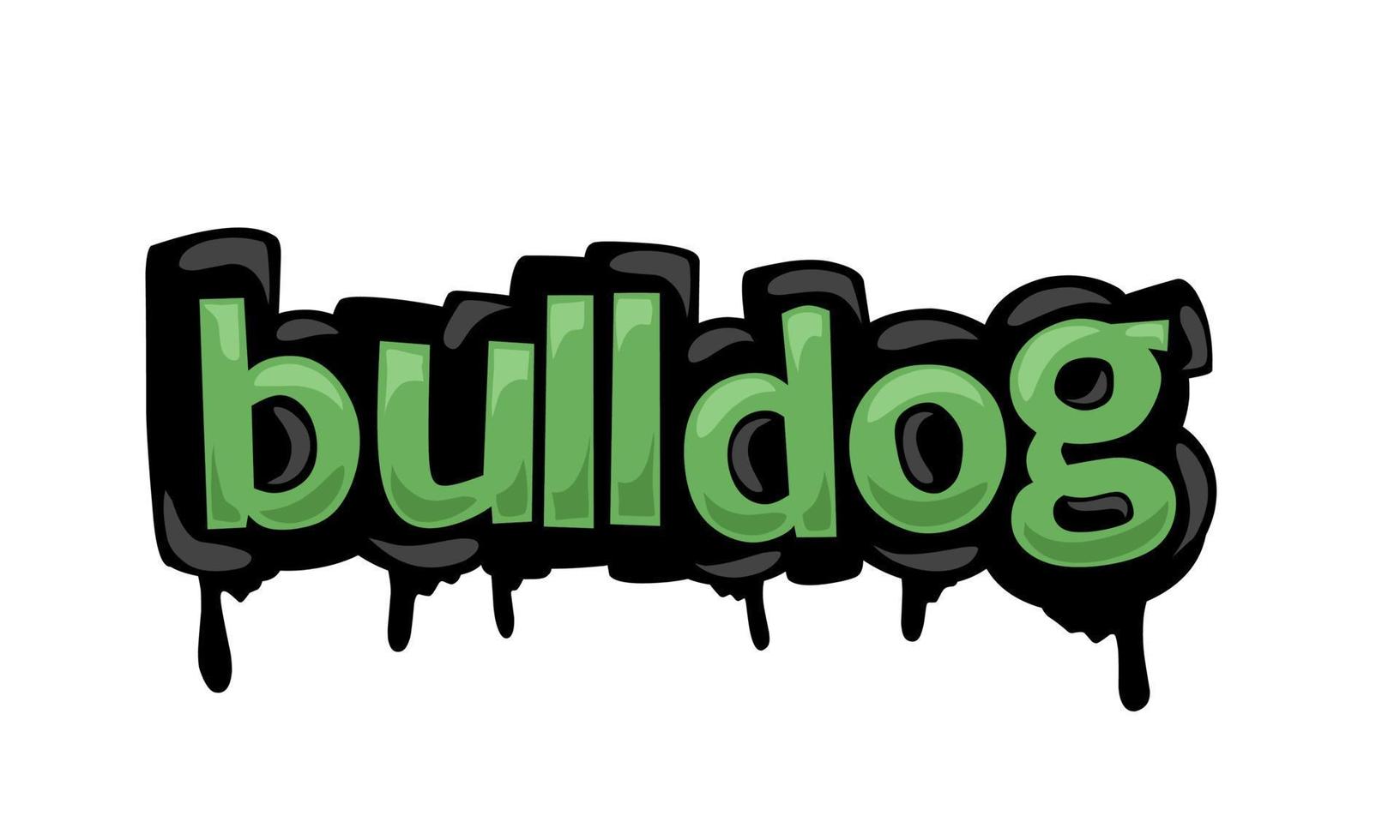 bulldog escribiendo diseño vectorial sobre fondo blanco vector